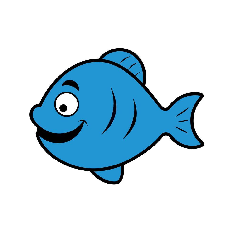 Bluegill fish smiles icon illustration vector