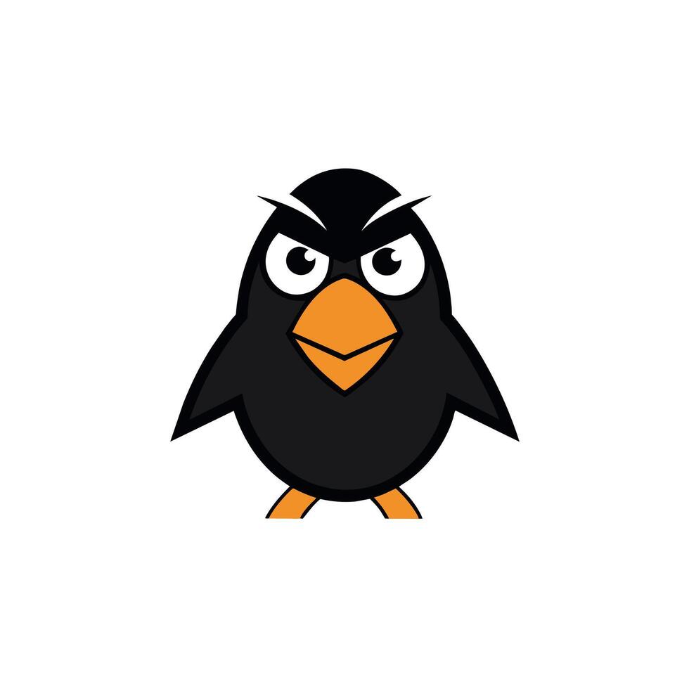 Bobolink bird angry icon illustration vector