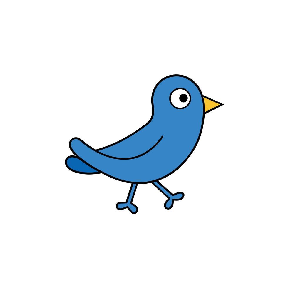 Blue Tanager bird walks icon illustration vector