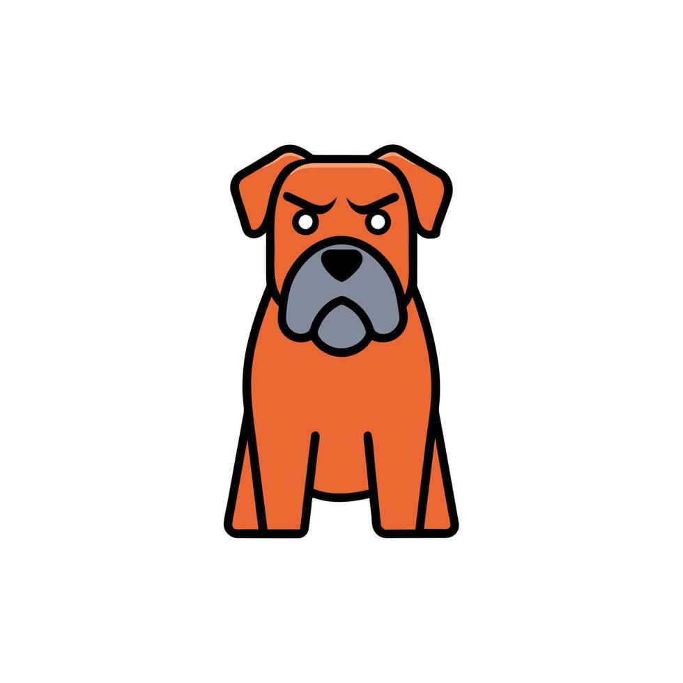 Boerboel dog angry icon illustration vector