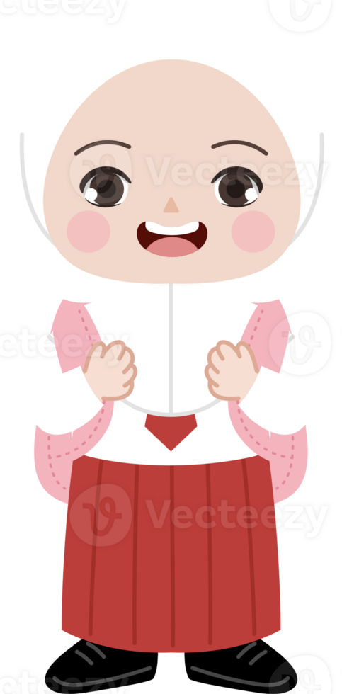 indonesian student character illustration cute png