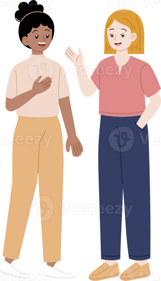 woman having conversation character illustration png