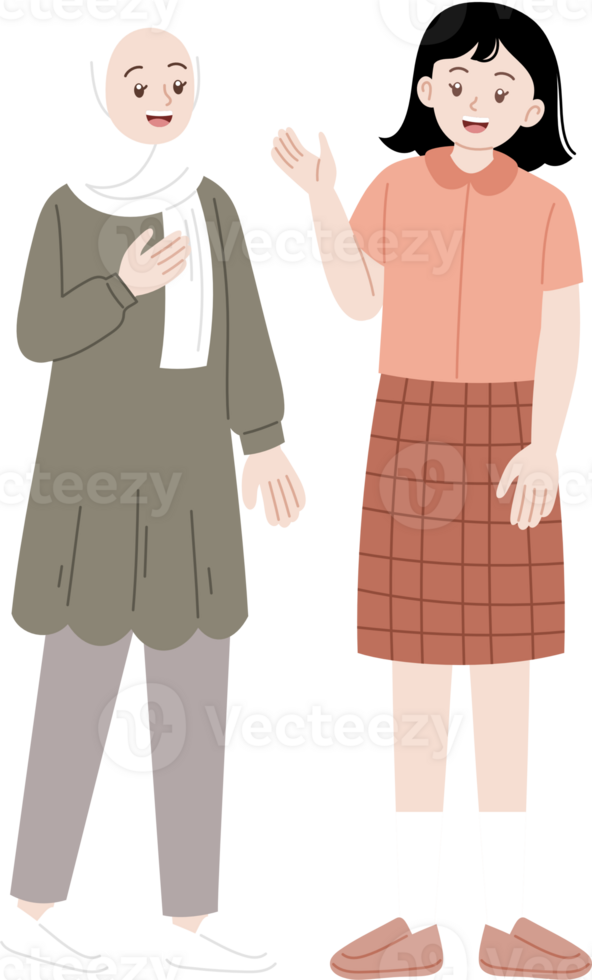 woman having conversation character illustration png