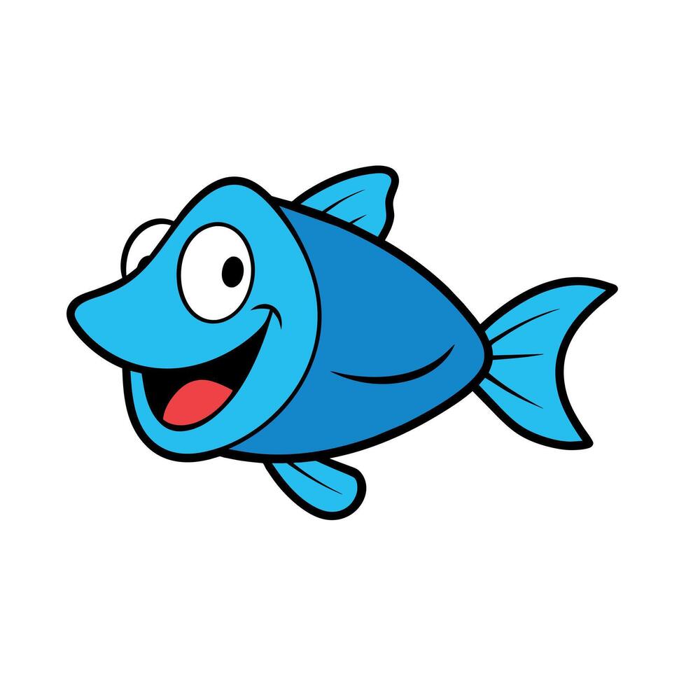 Bluehead Wrasse fish laughs icon illustration vector