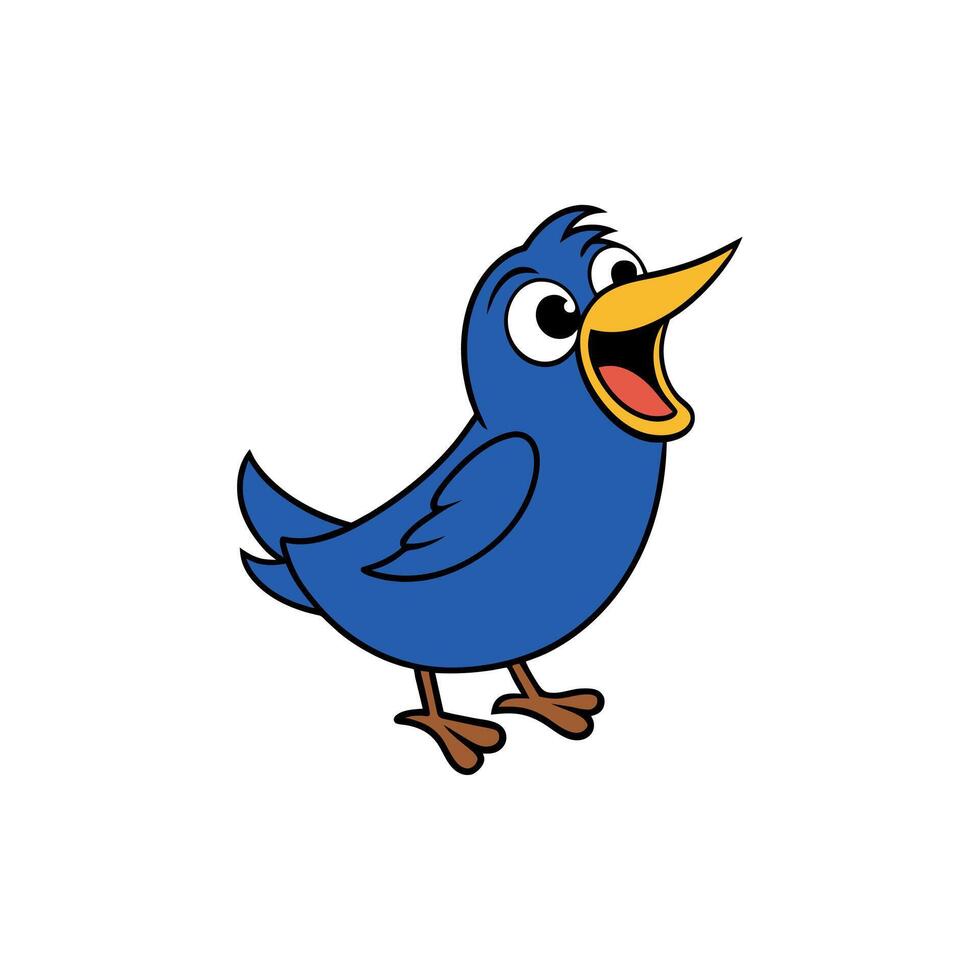 Blue Grosbeak bird laughs icon illustration vector