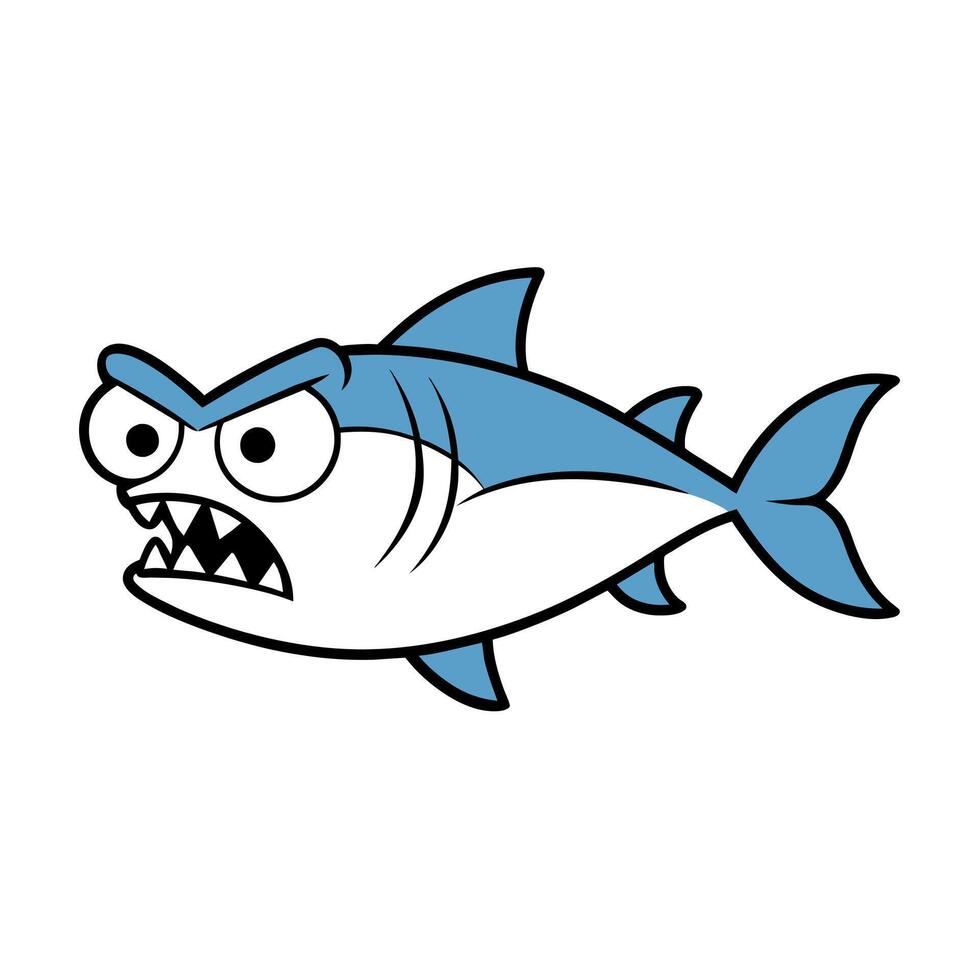 Bonefish fish angry icon illustration vector