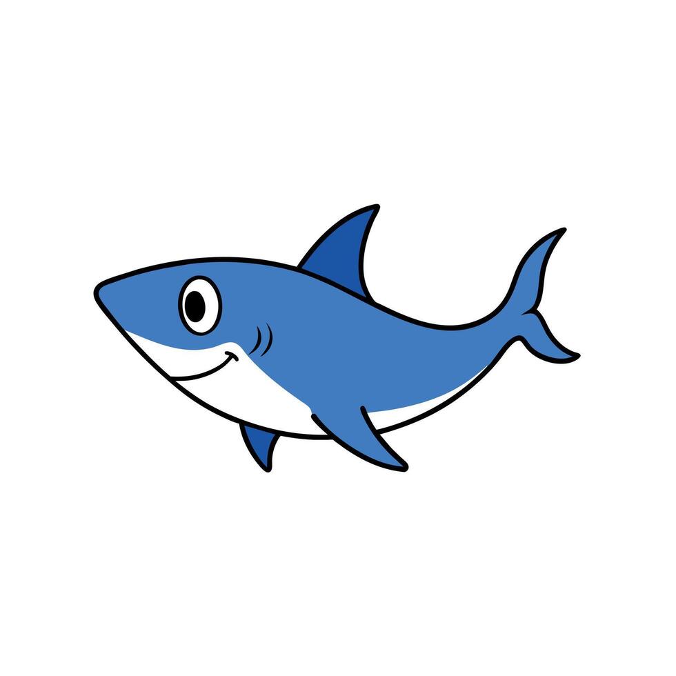Blue Shark goes icon illustration vector