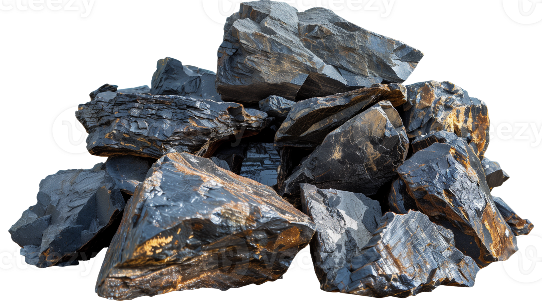 A pile of jagged, dark grey rocks with sharp and uneven surfaces png