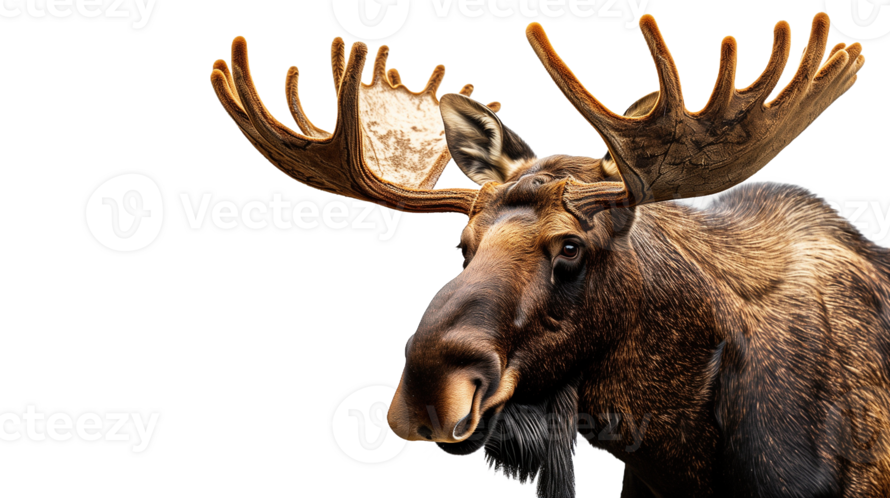 Majestic Moose with Large Antlers in Natural Habitat png