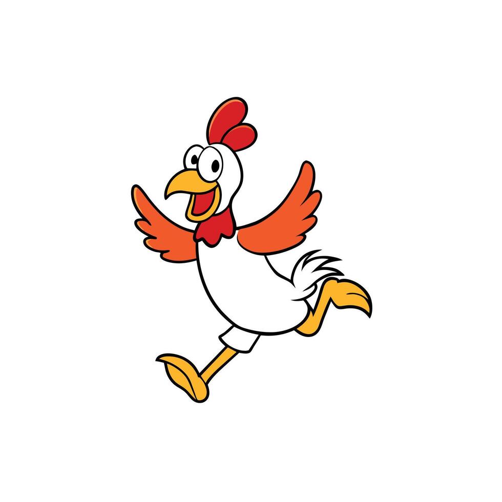 Booted Bantam chicken jumps icon illustration vector