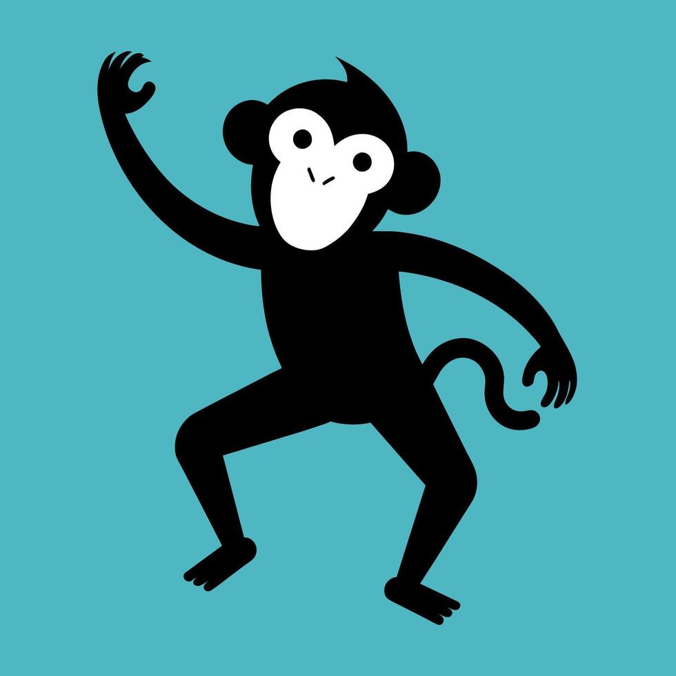 Bonobo monkey dancing icon illustration vector