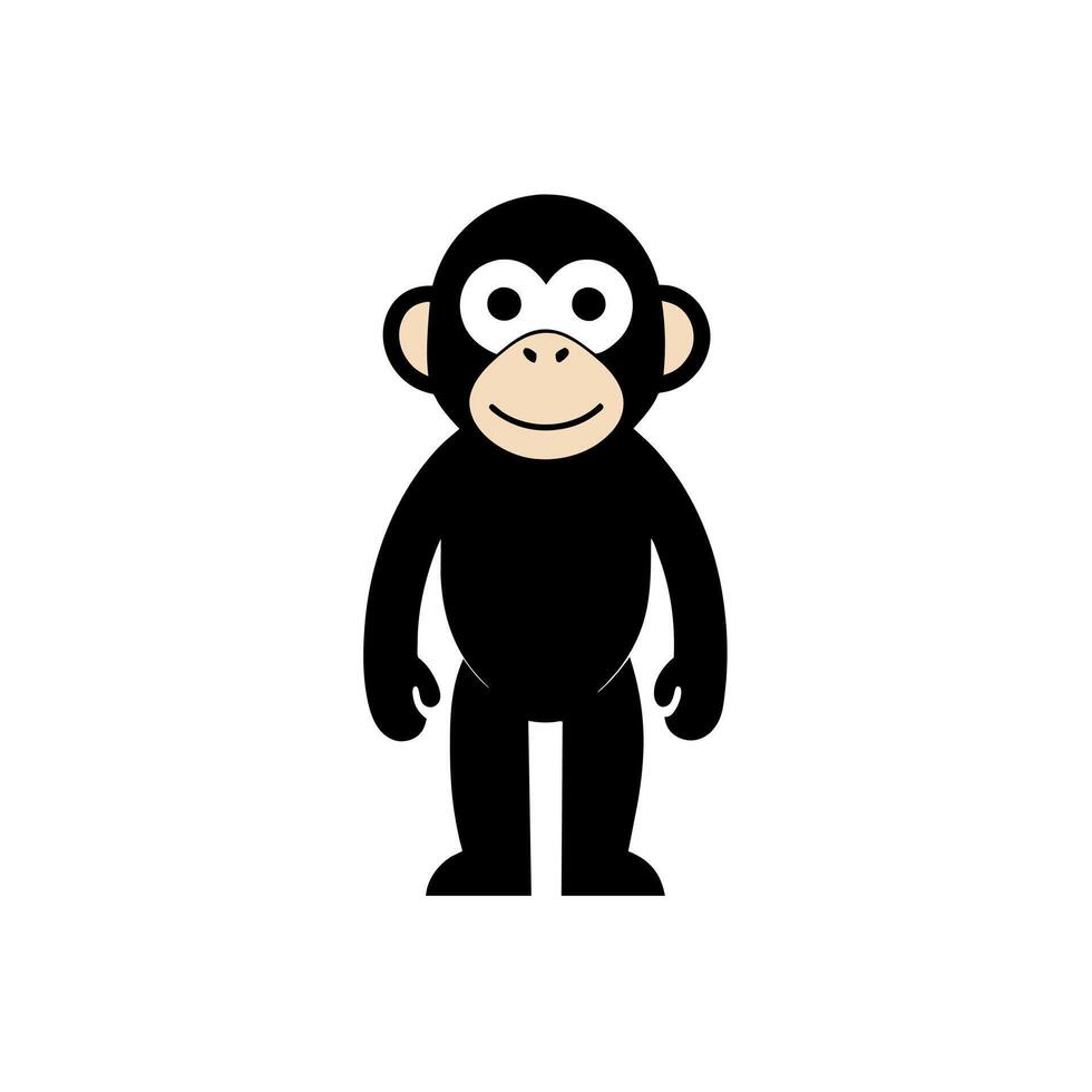 Bonobo monkey stands icon illustration vector