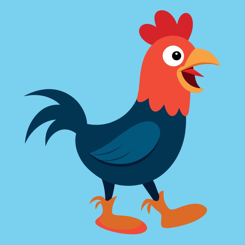Booted Bantam chicken laughs icon illustration vector
