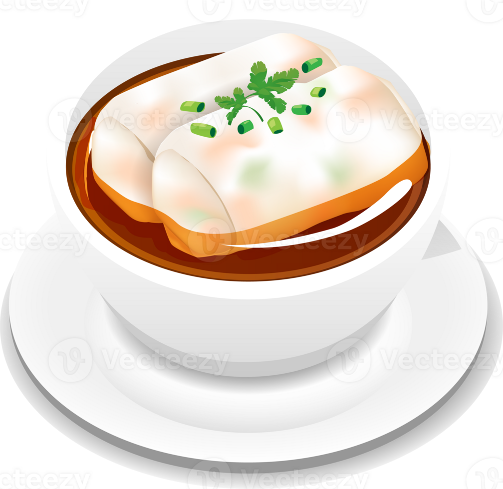 Hand drawn dim sum element graphic art, Rice noodle roll, Zhaliang. png