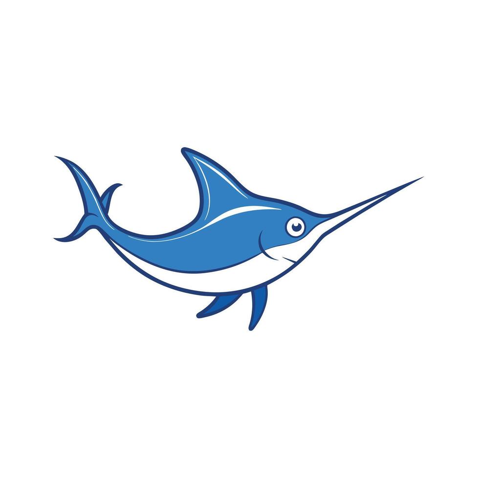 Blue Marlin fish goes icon illustration vector