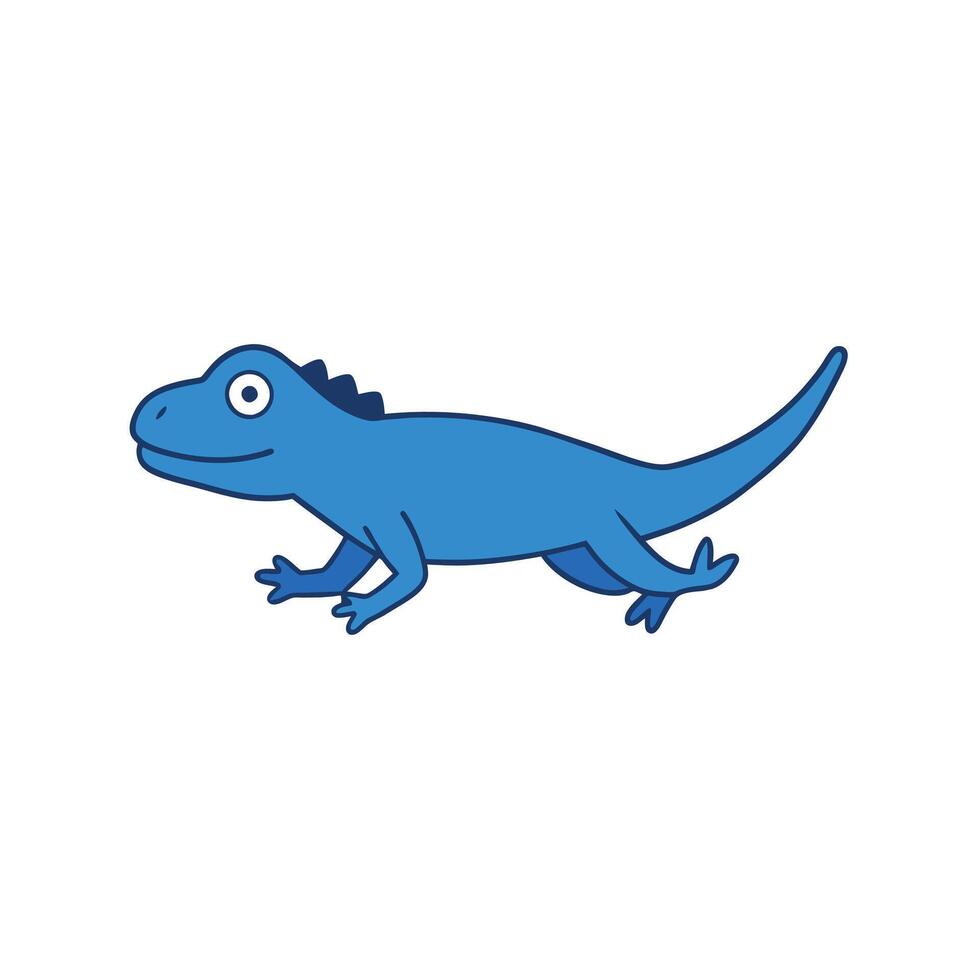 Blue Iguana flies icon illustration vector