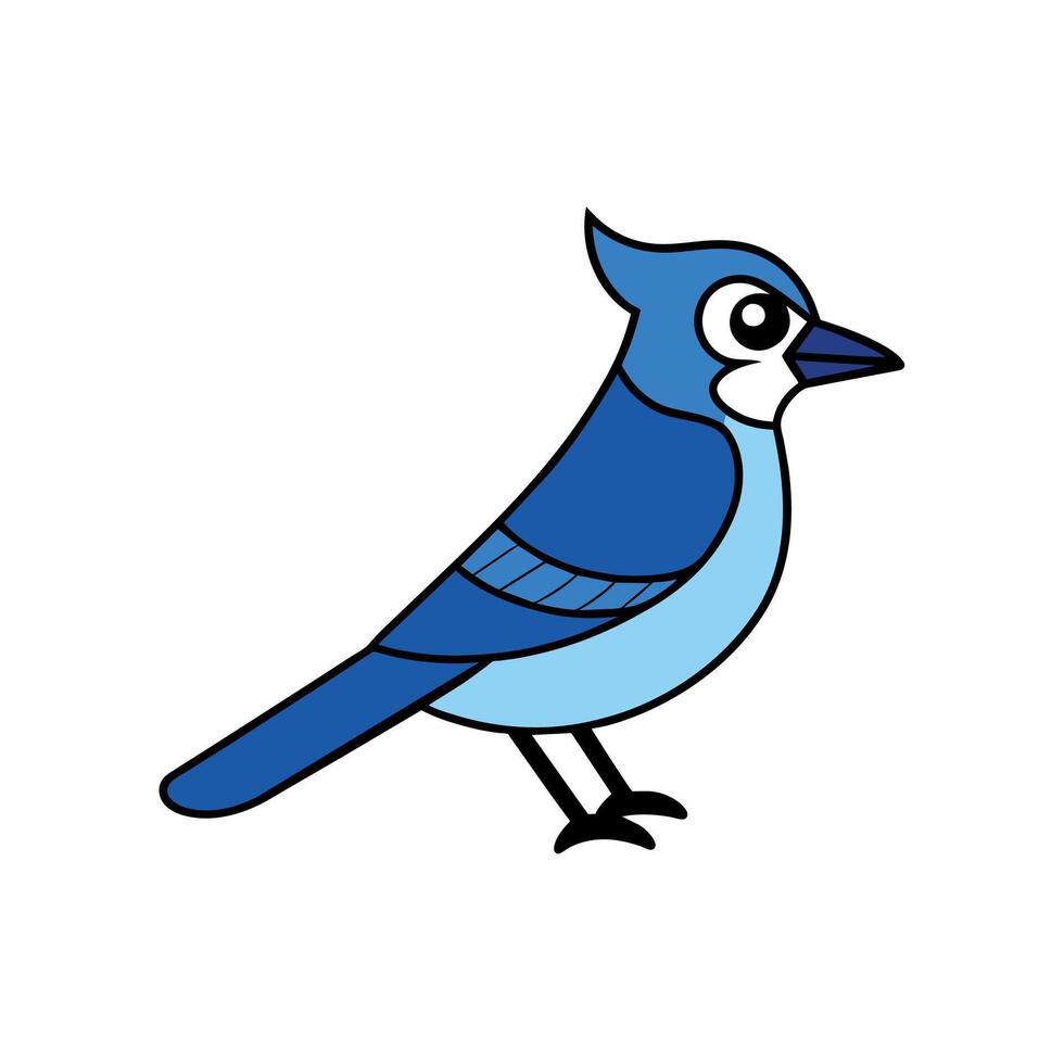 Blue Jay bird learns icon illustration vector