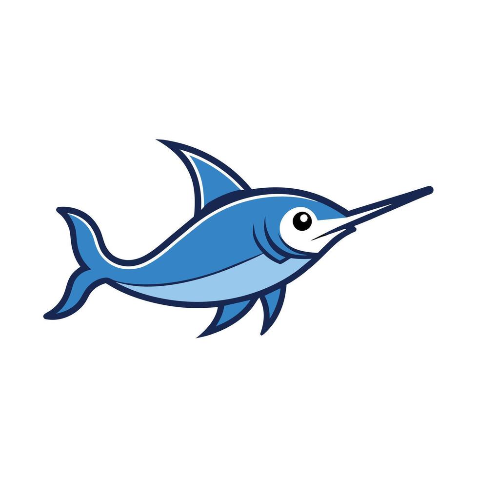 Blue Marlin fish learns icon illustration vector