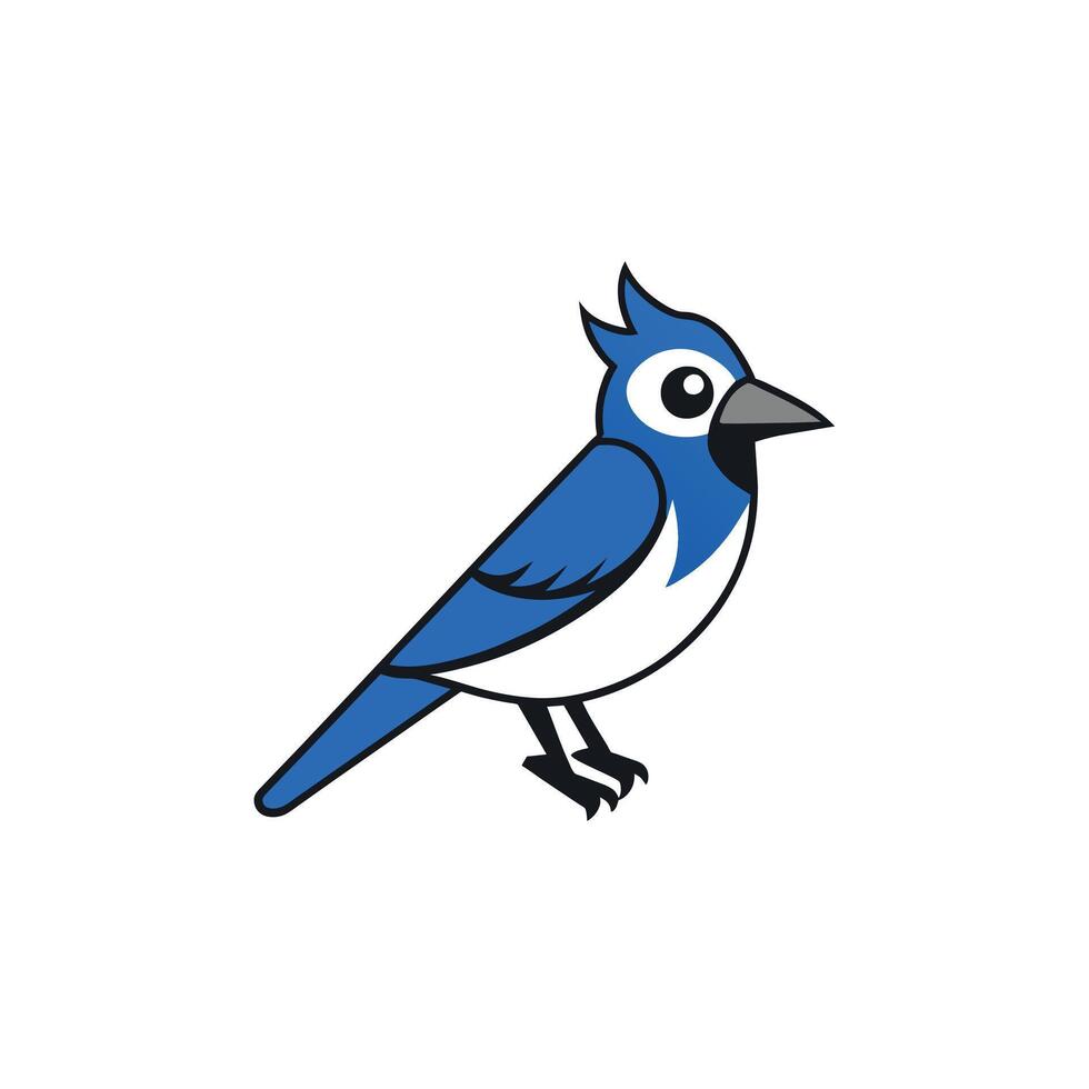 Blue Jay bird looks icon illustration vector