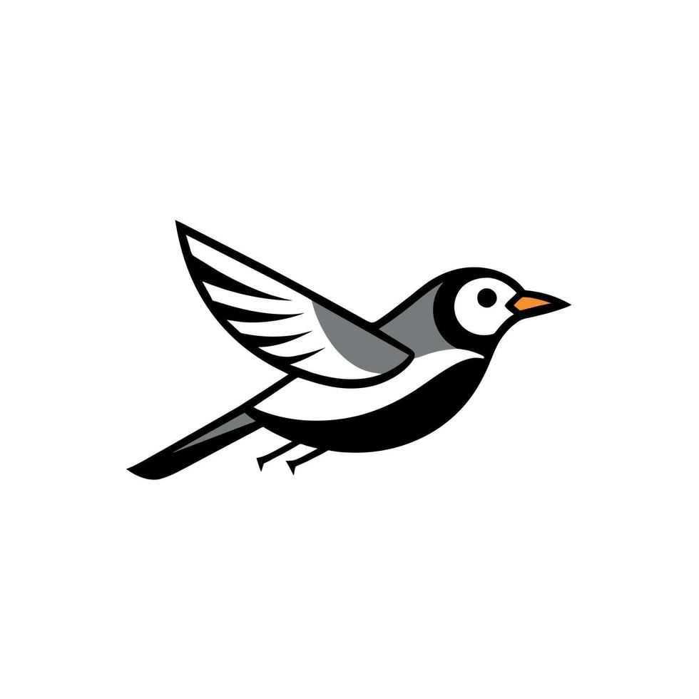 Blackpoll Warbler bird flies icon illustration vector