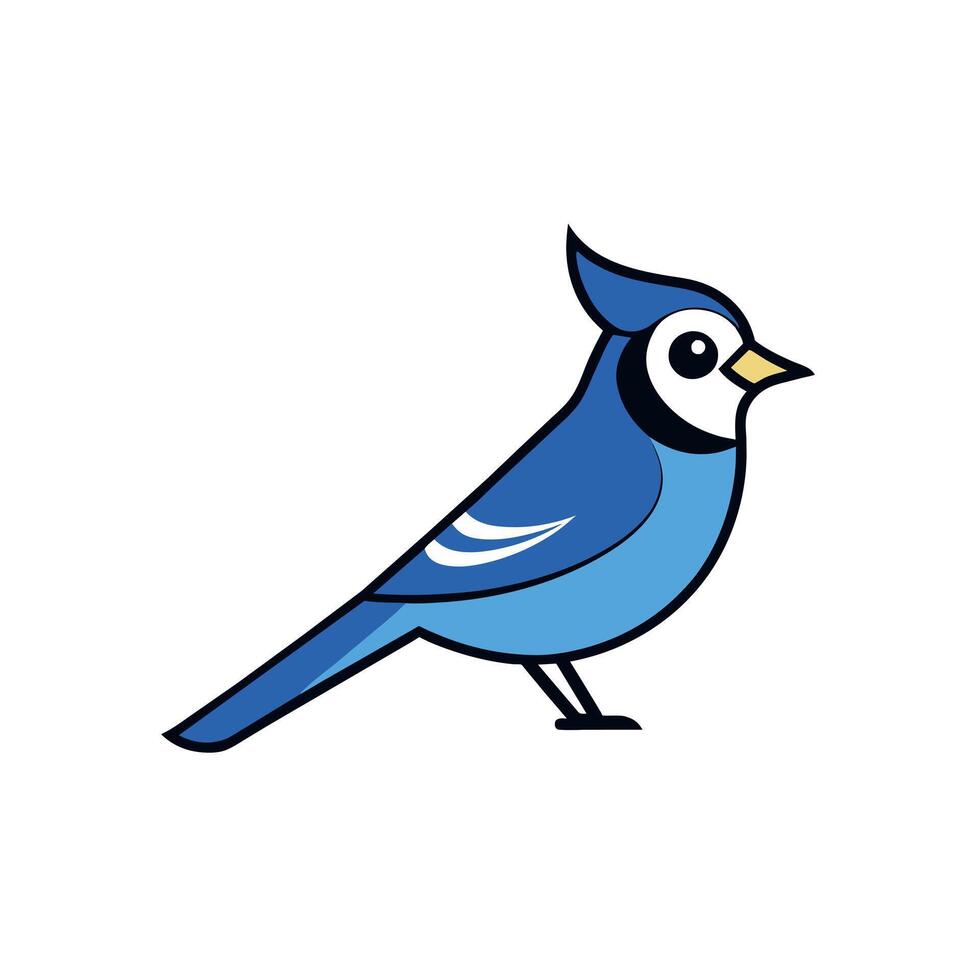 Blue Jay bird goes icon illustration vector