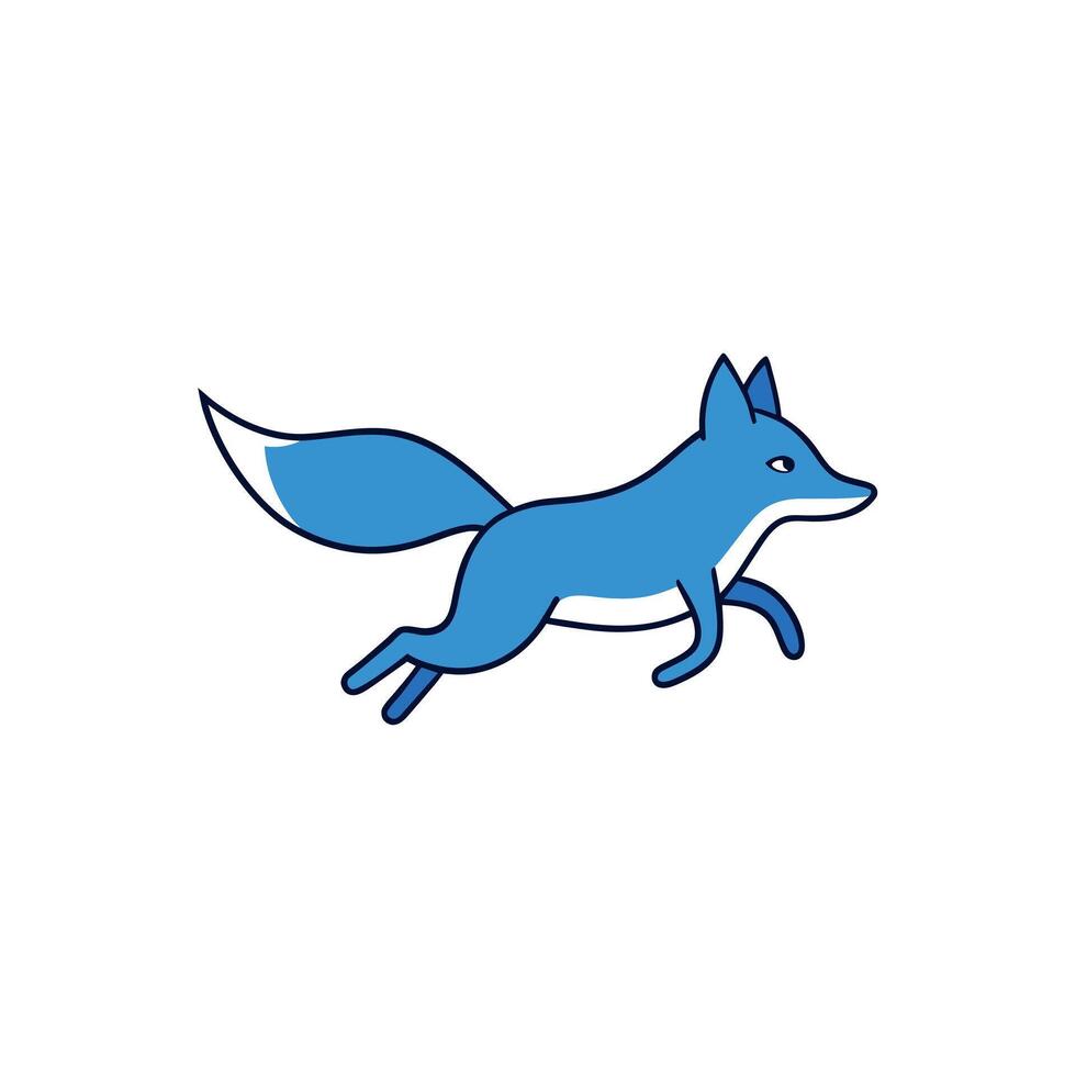 Blue Fox jumps icon illustration vector