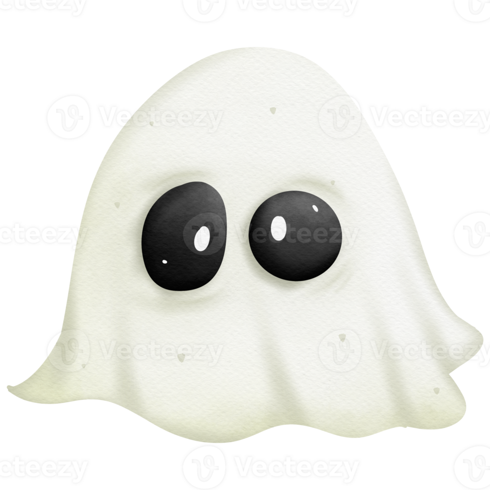 Ghosts cartoon in Halloween day watercolor so cute png
