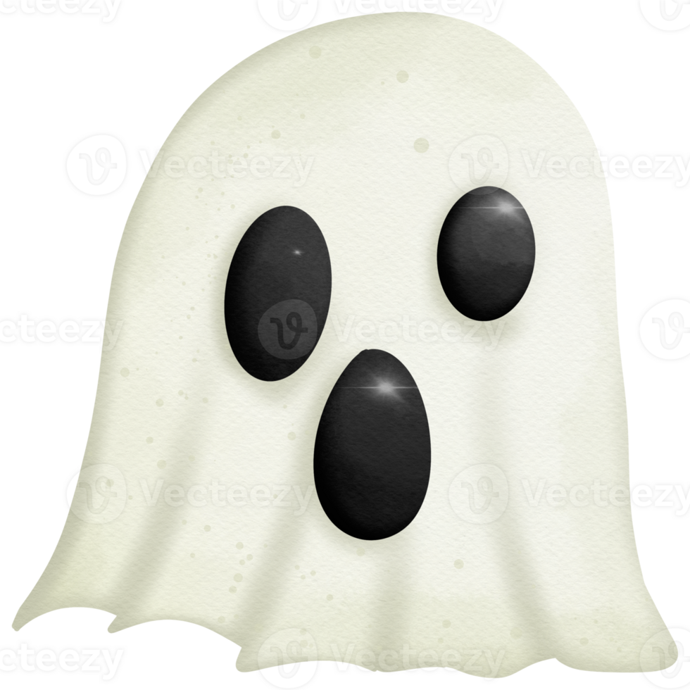 Ghosts cartoon in Halloween day watercolor so cute png