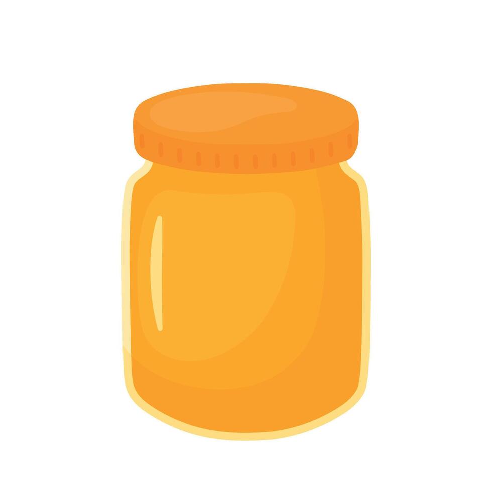 Delicious honey in jar hand drawn cute cartoon illustration vector