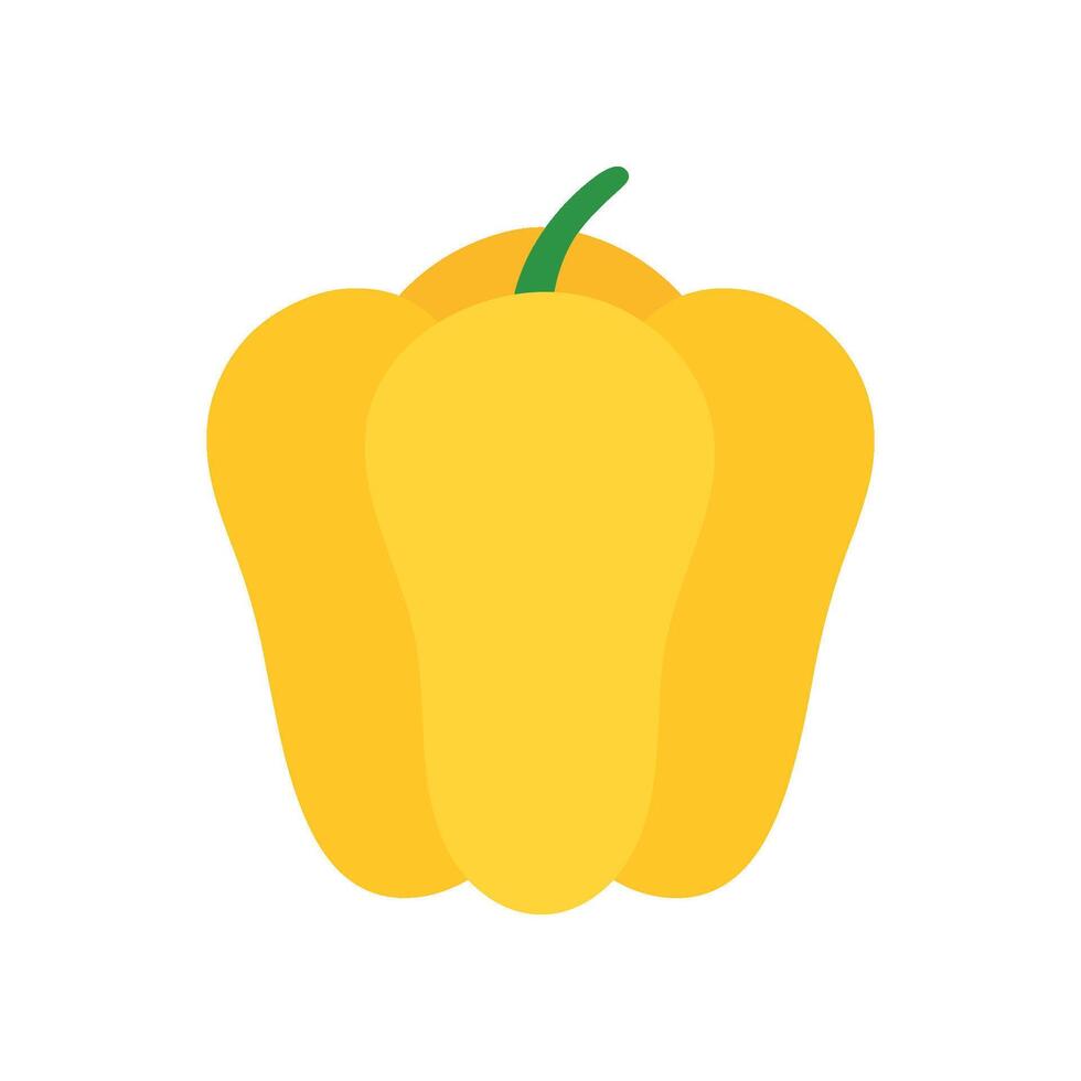 Yellow Bell Pepper Paprika Icon Clipart for Vegetables and Spices Illustration vector