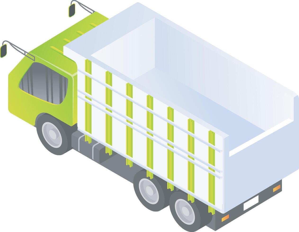 Truck with open bed made of wood vector