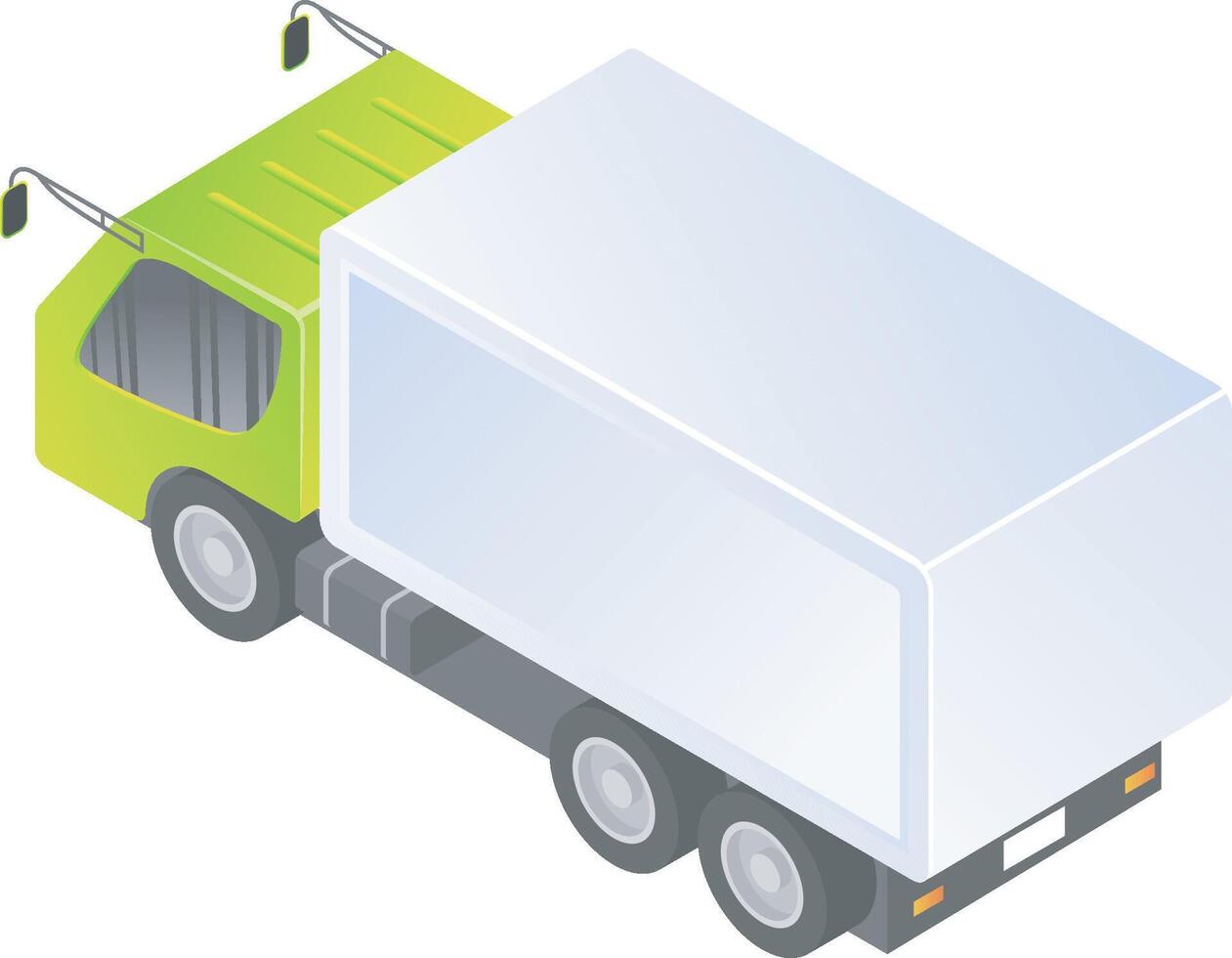 Isometric style of box truck vector
