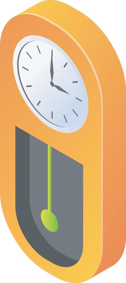 A wall analog clock time vector