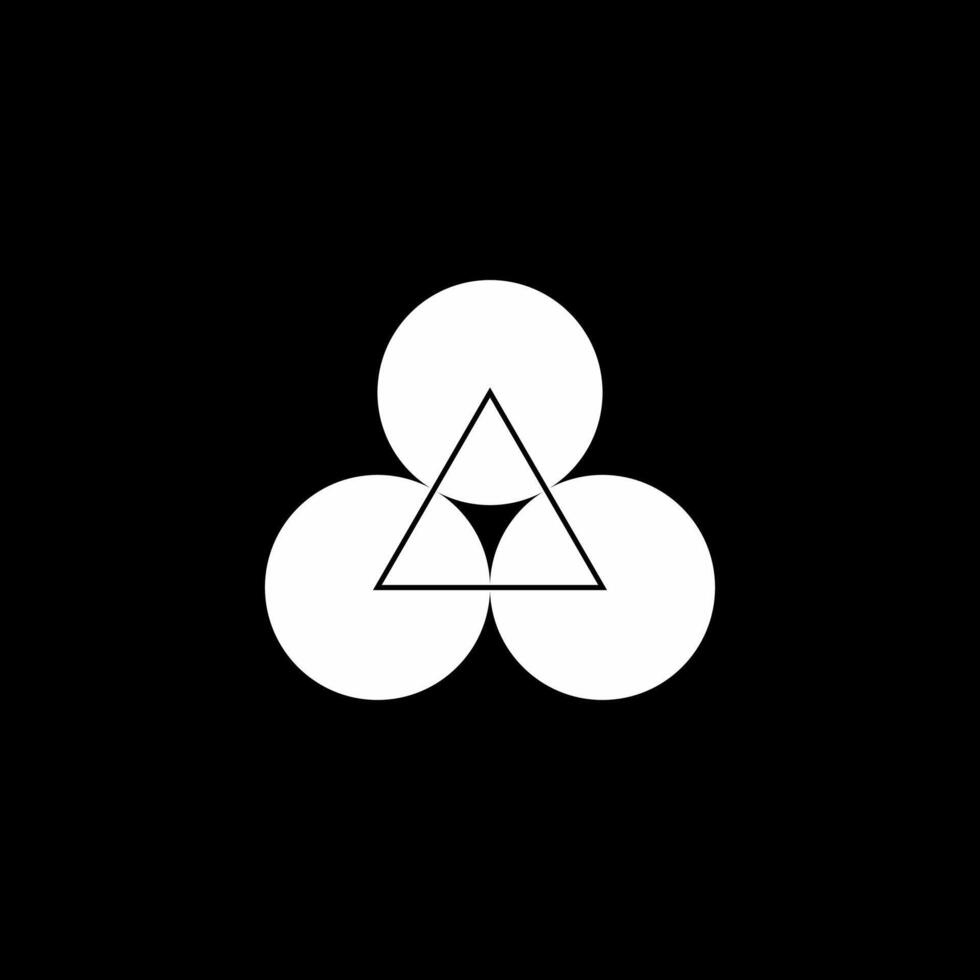 Triangle Shape in the 3 Circle Shape, can use for Logo Gram, Website, Ornate, Decoration or Graphic Design Element vector
