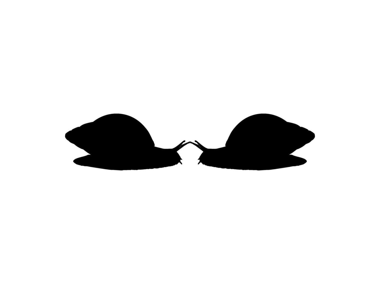 Silhouette of the Snails are also called Escargot, Flat Style, Pair Animal Series, can use for Logo, Art Illustration, Apps, Website or Graphic Design Element vector
