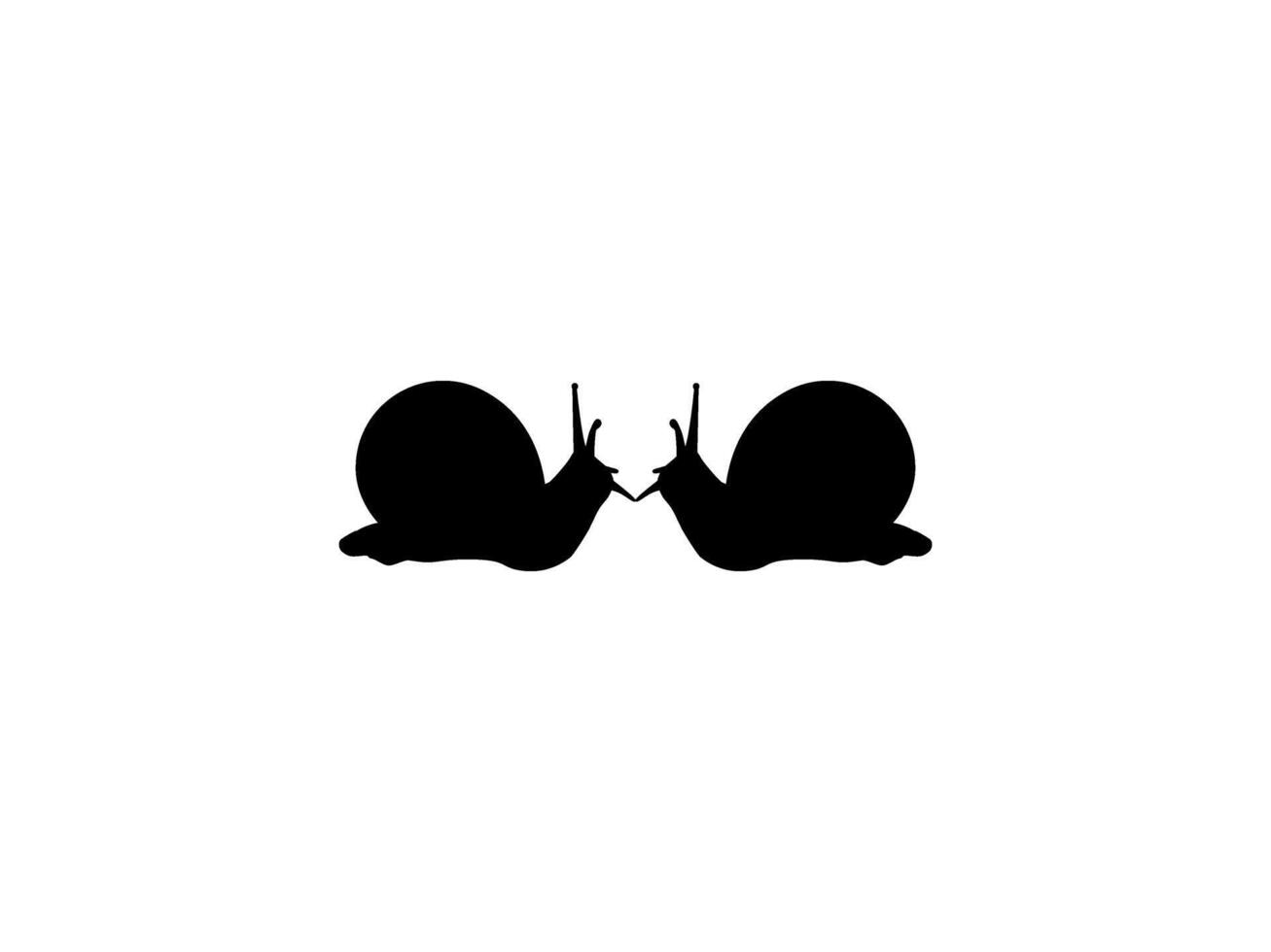 Silhouette of the Snails are also called Escargot, Flat Style, Pair Animal Series, can use for Logo, Art Illustration, Apps, Website or Graphic Design Element vector