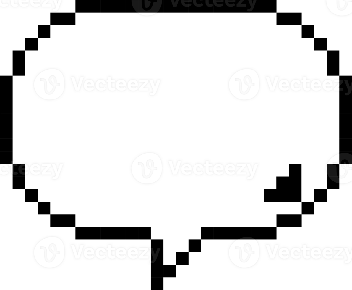 8bit retro game pixel art speech bubble balloon icon sticker memo keyword planner text box banner png