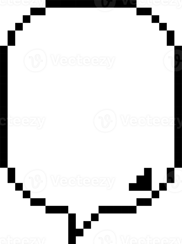 8bit retro game pixel art speech bubble balloon icon sticker memo keyword planner text box banner png