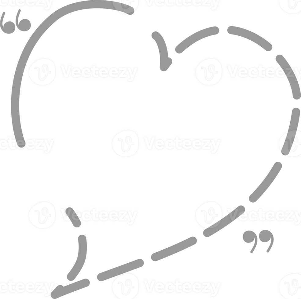 Hand draw doodle Black and white color speech bubble balloon with quotation marks, icon sticker memo keyword planner text box banner png