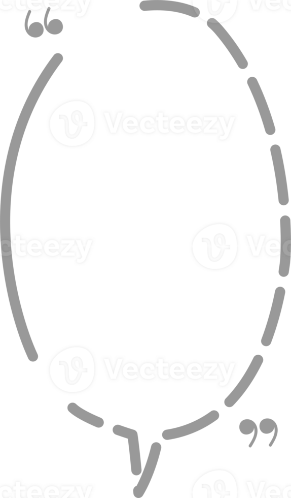 Hand draw doodle Black and white color speech bubble balloon with quotation marks, icon sticker memo keyword planner text box banner png