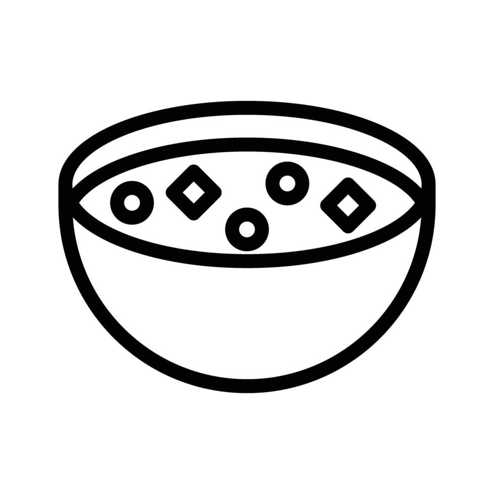 Bowl Of Soup Line Icon Design vector