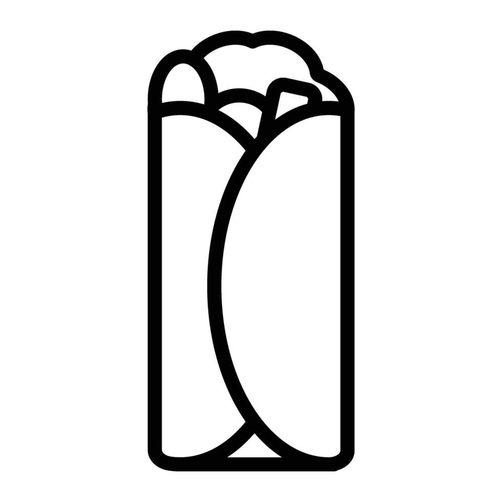 Shawarma Line Icon Design vector