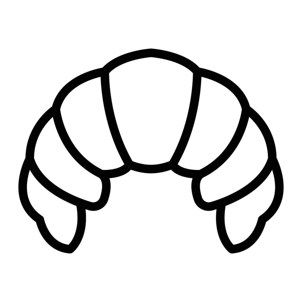 Croissant Line Icon Design vector