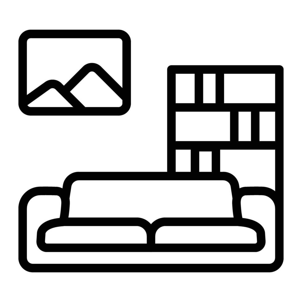 Living Room Line Icon Design vector