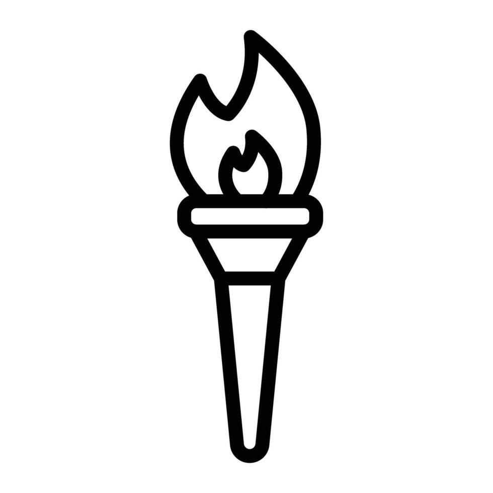Torch Line Icon Design vector