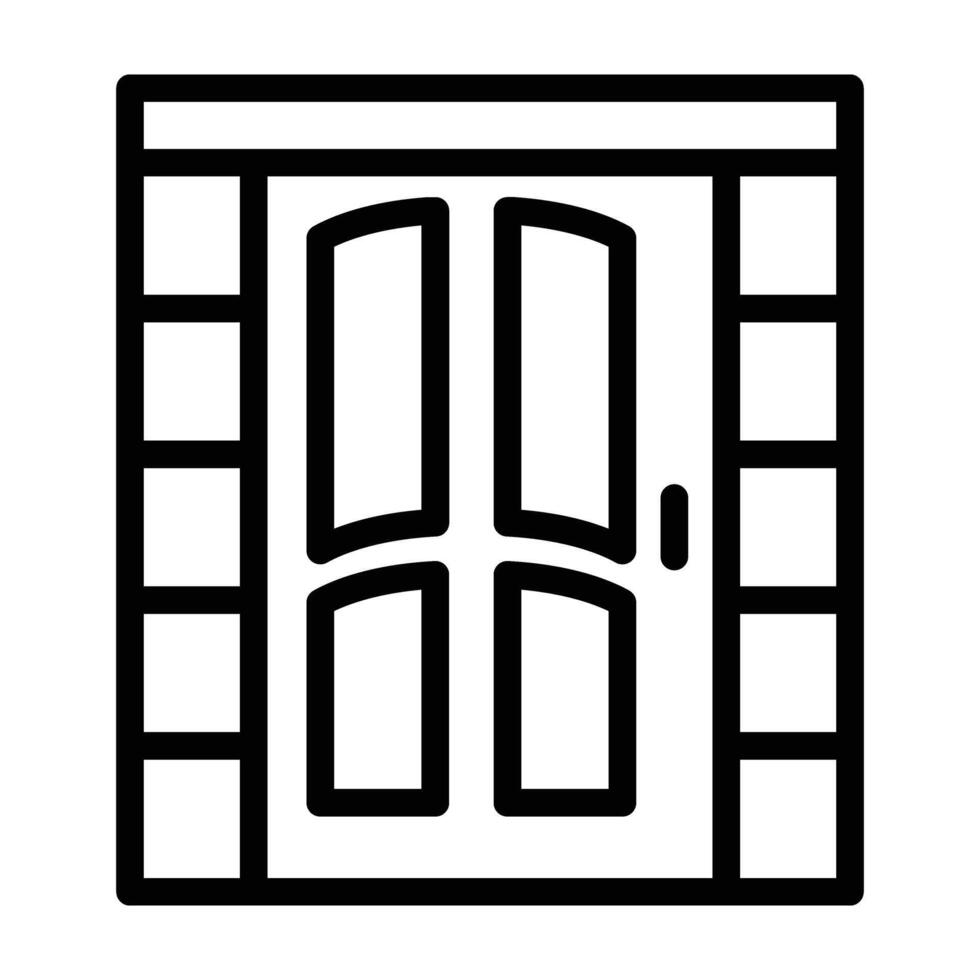 Door Line Icon Design vector