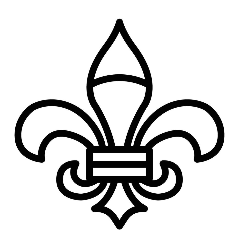 Fleur de lis Line Icon Design vector