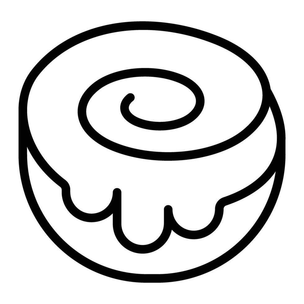 Cinnamon Roll Line Icon Design vector