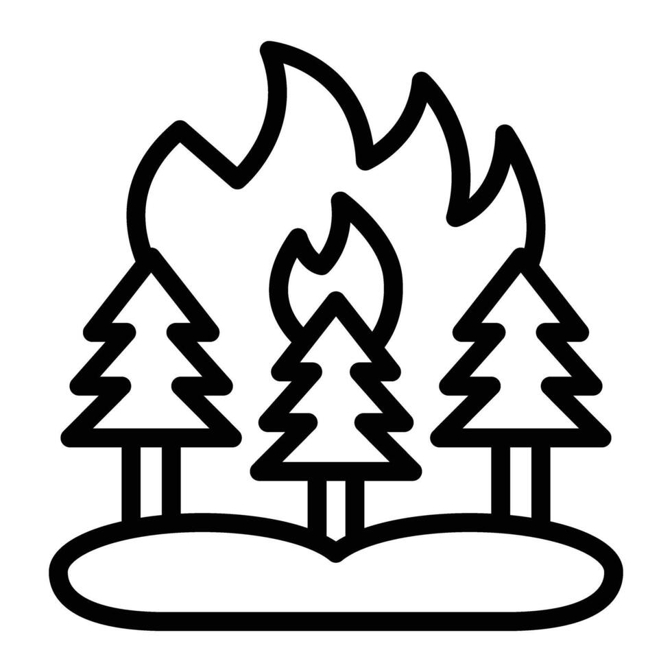 Wildfire Line Icon Design vector