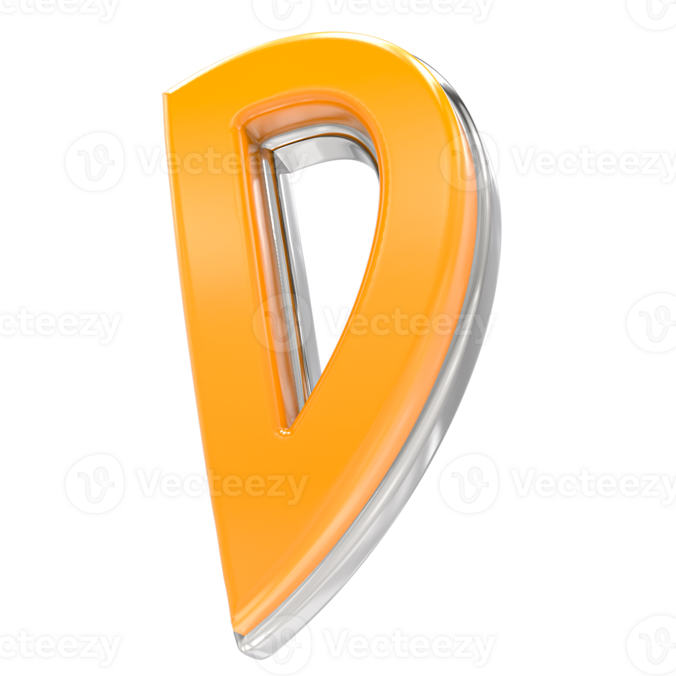 D Letter 3D Render png